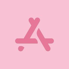 a pink background with the letter a in it's center and an arrow at the bottom