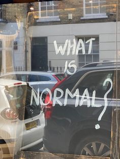 what is normal written on the window of a car dealership