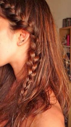 hairstyles, brown hair,french braid, fall hair styles, cute hairstyle Side French Braids, Creative Hair, Peinados Fáciles Para Cabello Corto, Penteado Cabelo Curto, Hozier, French Braid, Pretty Hair, Hairstyles For School