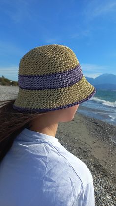 Crochet Beach Raffia Hat, Straw Beach Hat For Sea Holiday, Beach Accessories Bucket Raffia Hat your best friend for summer. Raffia eco- friendly materials.  Hat weight is about 100 grams. It fits easily into a travel ag for travel.  The hat is breathable, you will feel comfortable on the beach and will provaid reliable protection from the sun. For the choice size, please refer to messages.  The hat cannot be washed or wrong out in a washing machin, it will e enout to wipe it with a damp cloth. Crochet Natural Sun Hat For Vacation, Handwoven Flat Brim Hat For The Beach, Natural Crochet Sun Hat For Vacation, Handwoven Short Brim Panama Hat For Beach Season, Handwoven Brimmed Boater Hat For Beach, Natural Crochet Sun Hat For Beach, Handwoven Sun Hat With Short Brim For Beach Season, Handwoven Brimmed Panama Hat For The Beach, Adjustable Beachy Crochet Hat For Summer