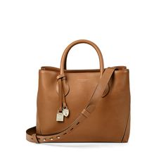 Midi London Tote in Smooth Tan | Aspinal of London Designer Everyday Satchel, Timeless Calf Leather Shoulder Satchel, Timeless Brown Epsom Leather Bag, Timeless Soft Leather Satchel With Top Handle, Brown Saffiano Leather Bag For Work, Elegant Brown Epsom Leather Satchel, Classic Saffiano Leather Briefcase For Daily Use, Designer Everyday Satchel With Leather Handles, Timeless Leather Top Handle Bag