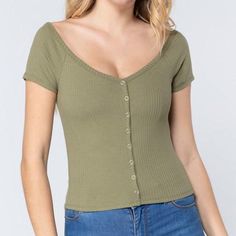 The hottest trend for tops is here! This tank features ribbed soft fabric with a snap button design and will be a staple in your wardrobe! 95% Cotton 5% Spandex Ribbed Top, Button Design, Hottest Trends, Snap Button, Soft Fabric, Olive Green, Soft Fabrics, Off White, Spandex