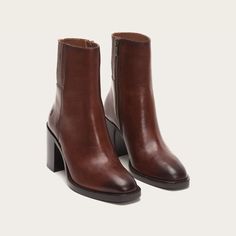 Pia Chelsea Short Boots | FRYE Since 1863 Walk A Mile, Booties Ankle Boots, Everyday Shoes, All About Shoes, Brown Ankle Boots, Pretty Shoes, Leather Booties, Short Boots, Shoe Game