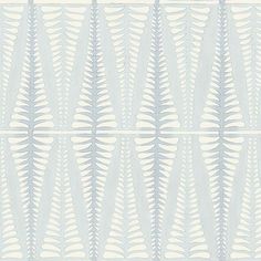 a blue and white wallpaper pattern with leaves on it's back side,