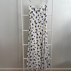 Reformation Juliette Dress In Blue/White, No Blemishes, Flaws Or Tears. Perfect Condition And Never Worn. New With Tags (Shown In Picture). Size 2. Pm With Offers Or If You Want Additional Pictures Or Measurements. Reformation Juliette Dress, White Summer Midi Dress, Cherry Dress, Wrap Around Dress, Linen Midi Dress, Reformation Dress, White Midi, Wrap Midi Dress, Reformation Dresses