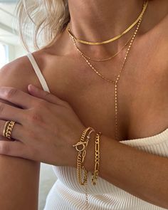 Gold Herringbone Necklace Layered, Gold Snake Chain Layered Necklace, Gold Herringbone Necklace With Adjustable Chain, Gold-tone Tarnish Resistant Snake Chain Necklaces, Classic 14k Gold Herringbone Necklace, Tarnish Resistant, Gold Herringbone Chain, Gold Snake Chain, Herringbone Necklace, Gold Snake