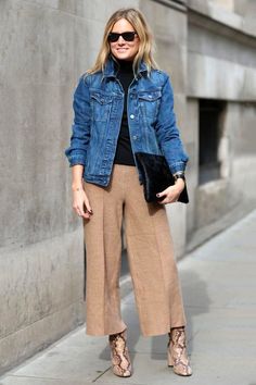 Culotte Style, 가을 패션, Mode Inspiration, Work Casual, Look Fashion, Jacket Outfits, New Outfits