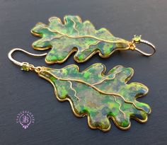 Autumn Oak leaves earrings are the perfect way to welcome autumn! Earrings made by hand from high-quality polymer clay, colours do not wash out and don't fade in the sun. Single copy, 100% Handmade OOAK earrings. All items are shipped from my home within 1-3 business days after payment confirmation. Please, contact me with any questions. I make some custom orders. If you would like some items to be custom made or created for you in a special way, feel free to send an Etsy conversation with your Autumn Polymer Clay, Oak Leaf Earrings, Autumn Earrings, Art Nouveau Earring, Leaves Earrings, Earrings Nature, Earrings Fall, Fall Leaf, Oak Leaves