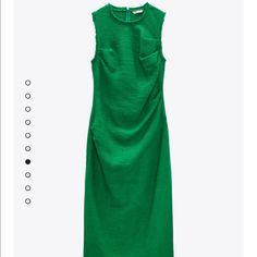 Brand New With Tag. Zara Green Sleeveless Midi Dress, Zara Maxi Length Dress For Workwear, Chic Green Sheath Dress, Elegant Green Bodycon Dress For Day Out, Zara Maxi Dress For Workwear, Zara Maxi Length Workwear Dresses, Zara Sleeveless Maxi Dress For Work, Elegant Green Midi Dress For Day Out, Green Casual Dress By Zara