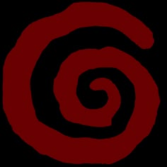 a red and black spiral design on a black background