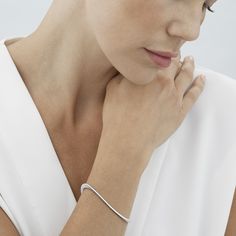 Georg Jensen Offspring Torc Bangle Natural Contour, Scandinavian Minimalism, Sterling Silver Bangle, Bespoke Jewellery