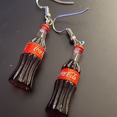 Brand New, Never Worn, Lightweight, Coke Cola Fashion Earrings, Comes In A Gift Bag, New Without Tags Casual Red Earrings For Party, Casual Red Party Earrings, Tri Color Ring, Blue Chandelier, Horse Earrings, Dainty Hoop Earrings, Pink Confetti, Coke Cola, Bunny Earrings