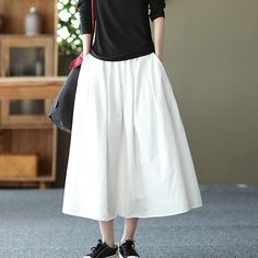 Season:Summer; Fabric:Cotton Linen; Dress Length:Midi; Gender:Women's; Style:Casual,Basic; Occasion:Weekend,Casual Daily; Fit Type:Regular Fit; Waistline:High Waist; Pattern:Solid Colored; Design:Pocket; Pants Type:Skirt,Swing; Front page:FF; Listing Date:01/09/2024; Production mode:External procurement; Hips:; Length:; Waist: High Waist Skirts, Khaki Skirt, Skirts Midi High Waisted, Style Basic, Linen Skirt, Skirts Online, Casual Black, Type Of Pants, Green And Khaki