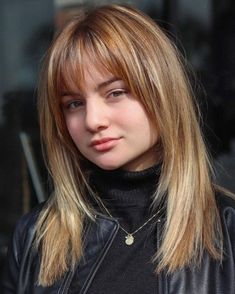 Bangs For Thick Straight Hair, Curtain Bangs Straight Hair Square Face, Medium Length Straight Hair With Layers And Bangs, Bangs And Straight Hair, Long Blonde Hair With Bangs Straight, Hairstyles For Oval Faces Over 50, Straight Bangs With Medium Hair, Wispy Bottleneck Bangs, Haircuts With Bangs Straight Hair