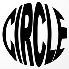 a black and white photo of the word croce in a circular shape on a white background