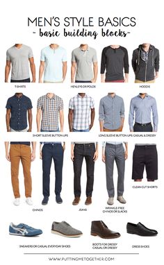 Men's Style Guide - Basic Building Blocks Mode Tips, Gq Style, Style Basics, Mens Style Guide, Men Style Tips, Men's Wardrobe, Every Man