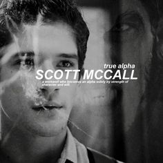 a young man is looking at the camera with his mouth open and there is an ad for scott mccall