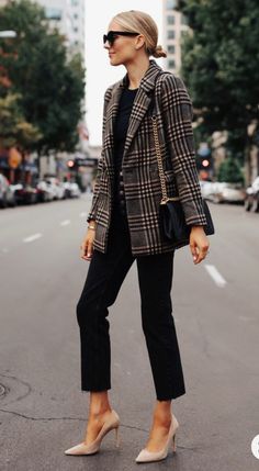 Jeans Outfit Fall, Flannel Outfits, Fashion Jackson, Meryl Streep, Blazer Outfits, Plaid Blazer, Work Outfits Women