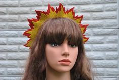 Fire headpiece perfect for a Halloween themed party, festival or carnival. -Ready for shipment -Very light -100% hand made Carnival Festival Crown Headband, Novelty Halloween Costume Accessories, Handmade Halloween Costume Accessories For Party, Handmade Masquerade Costume Hats For Carnival, Handmade Costume Hats For Masquerade Carnival, Handmade Costume Hats And Headpieces For Carnival Masquerade, Handmade Costume Hats For Carnival Masquerade, Handmade Halloween Costume Hats And Headpieces For Party, Carnival Costume Party Headband