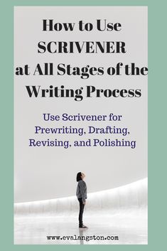 a person standing in front of a white background with the words how to use scriven