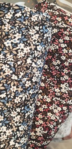 "Beautiful, dainty floral dty knit in blue,tan, and black. Super dressy knit. Soft, smooth and stretchy. Sold by the ½ yard or whole yard. 60\" wide" Blue Floral, Knit Fabric, Knitted Fabric, Yard, Etsy Uk, Knitting, Floral, Fabric, Blue