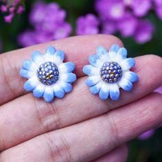 "PORCELAIN WHITE FLOWER EARRINGS This earrings are delicately handmade from natural clay and hand painted. After being kiln fired glazed first time, all the gold details are painted with genuine gold and fired once more before completion. Many hours and love were invested in the creation of this piece. Simple, Dainty, Delicate, yet so Elegant and Romantic daisy flower studs in porcelain. Perfect for birthday, Christmas, mother's day, bridesmaid gifts, anniversary, and any holiday gifts. A great Flower Shaped Polymer Clay Earrings For Gift, Handmade Flower Polymer Clay Earrings For Gifts, Hand Painted Flower Polymer Clay Earrings, White Hand Painted Flower Jewelry, White Hand-painted Flower-shaped Jewelry, Hand Painted White Flower Jewelry, Whimsical White Hand Painted Earrings, Whimsical Hand Painted Flower Jewelry, White Polymer Clay Flower Earrings For Gift