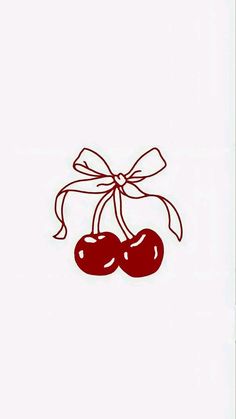 two cherries tied together with a bow