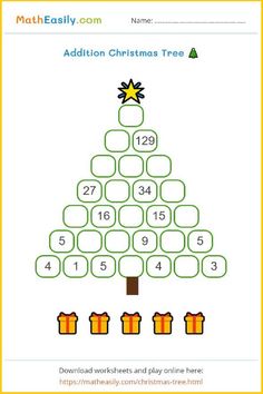 a christmas tree with numbers to match it