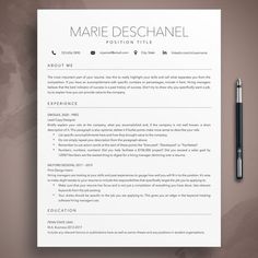 ATS Friendly Resume, Minimalist Resume Template for Word, Pages, Modern Resume Template, Executive Resume Instant Download Marie - Etsy