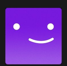 a purple square with a smiley face on it