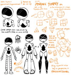 an image of how to draw different types of human body shapes and their functions in this drawing