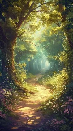 Aesthetic Essence-Wallpapers & Backdrops Forest Background, Forest Art, Fantasy Art Landscapes, Art And Illustration, 판타지 아트, Vintage Art Prints, Environment Concept Art, Nature Backgrounds