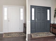 two pictures of the same door in different rooms