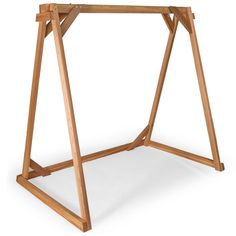 a wooden swing frame on a white background