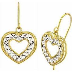 Adorn yourself and your loved ones with these sparkling 10kt gold diamond-cut open-heart dangle earrings. These stylish earrings will complement every jewelry collection. The sparkling diamond-cut hearts will make a great addition to any outfit, day or night. These earrings make the perfect gift for every special occasion. Size: One Size.  Gender: female.  Age Group: adult. Stylish Earrings, Heart Dangle Earrings, Sparkling Diamond, Stylish Earring, Open Heart, Sparkle Diamonds, Diamond Cut, Gender Female, Gold Diamond