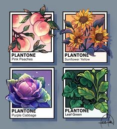 four different types of flowers are shown in this graphic art printable version, each with their own name