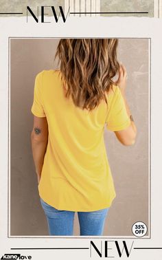 Easter Women's Solid Color Crew Neck Tee Yellow Color Crew, Elevate Your Style, Crew Neck Tee, Your Style, Easter, Solid Color, Crew Neck, Yellow, Color