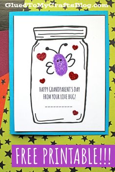 a card with the words happy grandparents's day from your love bug on it