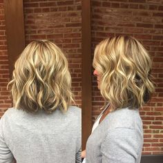 Bob Layers, Layered Wavy Bob, Lob Hairstyles, Cut Layers, Tan Skin Blonde Hair, Curly Lob, Layers Medium, Wavy Bob Haircuts, Hairstyles Blonde