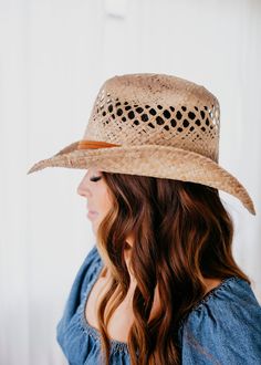 As a product made from 100% straw raffia, the Karter Cowboy Hat offers natural, breathable material for comfortable wear. With an elastic sweatband and leather chin cord, this one-size-fits-most hat stays secure and in place. The tea stains add a touch of rustic charm to this classic accessory. Brim: 3.5" 100% Straw Tea Stains, Curvy Dress, The Tea, Cowboy Hat, Rustic Charm, Cowboy Hats, Straw, Cowboy, Short Dresses