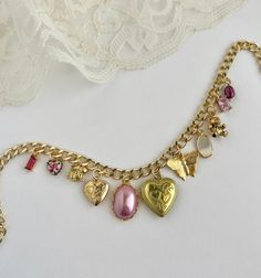 the josilyn charm necklace 🧸💝🏹 #vintagejewelry #charmnecklace #cottagecore #coquettefashion #pinterestinspired #springfashion Cottagecore Jewellery, Cottagecore Jewelry Aesthetic, Cottage Core Necklace, Cottagecore Choker, Fairycore Butterfly Charm Necklace Gift, Cottagecore Jewelry, Classy Jewelry, Jewelry Business