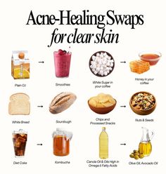 an image of some foods that are being used to help treat for the skin and it's health benefits