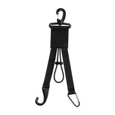 a black strap with an umbrella hook attached to it