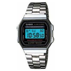 With a unique silver presence on the wrist, the Casio Men's Casual Classic Digital Bracelet Watch is a nice fusion of the casual and classic style. The watch kicks off with a 33mm square silver-toned Stainless steel case with silver pushers on both sides. These elements revolve around a digital display. This watch's features include an alarm, auto calendar, 1/100 second stopwatch, LED light and superior water resistance. A silver-toned Stainless steel link bracelet straps this watch to the wrist Casual Silver Watches With Subdials, Silver Casual Watch With Metal Dial, Casual Silver Watch With Metal Dial, Casual Silver Watch With Metallic Dial, Casual Silver Chronograph Watch With Round Dial, Casual Silver Watch With Stopwatch, Casual Silver Chronograph Watch, Classic Silver Digital Watch With Subdials, Classic Silver Digital Watch With Date Display