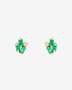 Suzanne Kalan Bold Cluster Emerald Studs in 18k yellow gold Jewelry Redesign, Emerald Studs, Heirloom Jewelry, Fancy Jewelry Necklace, Diamond Choker Necklace, Diamond Cluster Earrings, Emerald Earrings Studs, Suzanne Kalan, Heirlooms Jewelry