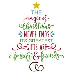 the magic of christmas never ends its greatest gifts are family and friends