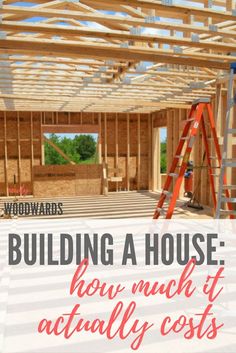 a house being built with the words, building a house how much it actually cost