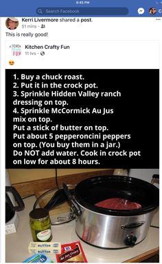 an image of a recipe on the internet