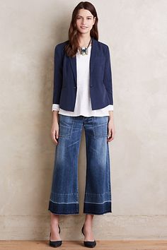 Citizens of Humanity Melanie High-Rise Wide-Leg Jeans #anthropologie Wide Leg Cropped Jeans Outfit, Cropped Jeans Outfit, Wide Leg Outfit, Thrifted Outfits, Mode Casual, Jeans Outfit, Jeans Rock, Crop Jeans