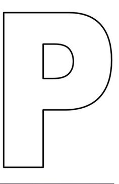 the letter p is shown in black and white